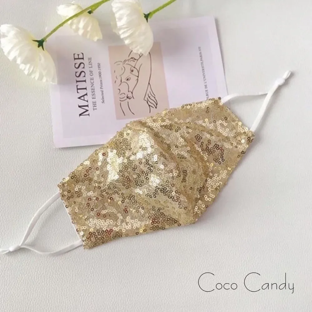 🆕Luxury Gold Sequin Face Mask